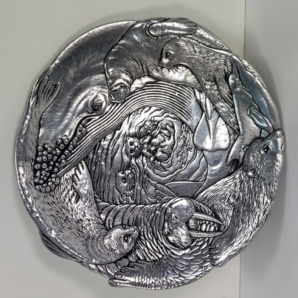 VINTAGE 1990 SIGNED ARTHUR COURT CALIFORNIA MARINE MAMMAL 8" PLATE # 629 / 7500
